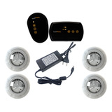 Kit Led Piscina Com Controle+4 Leds 9w Rgb Luxpool Bivolt