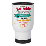 Mug Vaso Termico Viajero Para Carro Mensaje Positivo 08