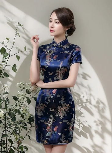 Vestido Tradicional Chino Qipao Cheongsam Cheongsam Corto | MercadoLibre