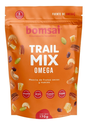 Mix Frutos Secos Trail Mix Omega 170 G Bomsai - Saludable