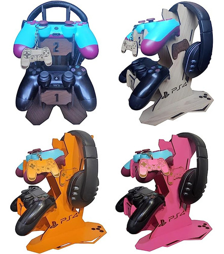 Suporte 2 Controles Headset Headphone Mesa Ps4 Playstation 4