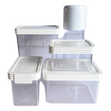 Set X 5 Contenedor Organizador Taper Hermético Acrílico 