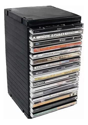 Porta Cd - Rack Newness Capacidade 16 Cds - Preto