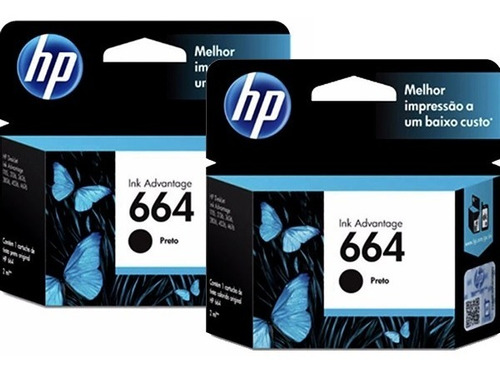 Pack 2 Cartucho Hp 664 Negro F6v29al Ink Advantage