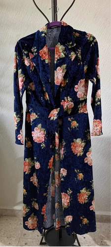 Kimono Terciopelo Flores Talla Chica - Limpia De Closet M