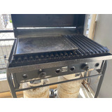 Parrilla A Gas 80 Cm. Con Tapa, Con Carro Y Portagarrafa!! 