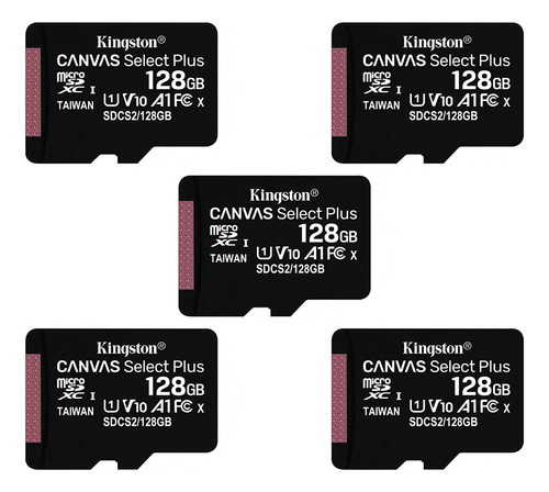 Pack 5 Memorias Micro Sd Kingston Canvas Select Plus 128gb