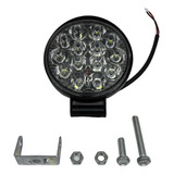 Faro Redondo 9 Led Luz Blanco Fijo Con Base