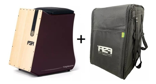 Cajon Fsa Gibão Series Dupla Captação Cor Castanho + Bag 