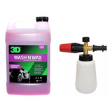 Foam Lance + Acople + Shampoo 3d Wash N Wax Galon