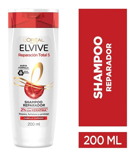 Shampoo Elvive Reparación Total 5 Para Cabello Dañado 200ml