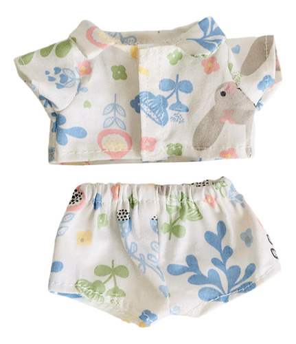 Boneca Camisa + Shorts Traje Macio Brinquedo Azul