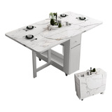 Funrolux - Mesa De Comedor Plegable Con Estante De Almacenam