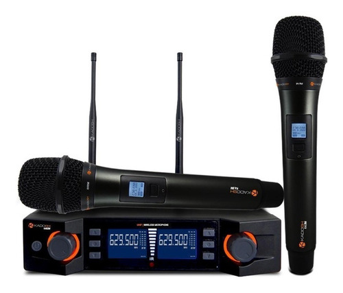 Microfone Kadosh Sem Fio 2 Mão Uhf Com Display K492m