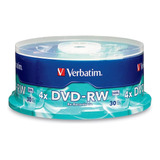 Dvd-rw Verbatim 95179 4.7gb Velocidad 4x Con 30 Piezas