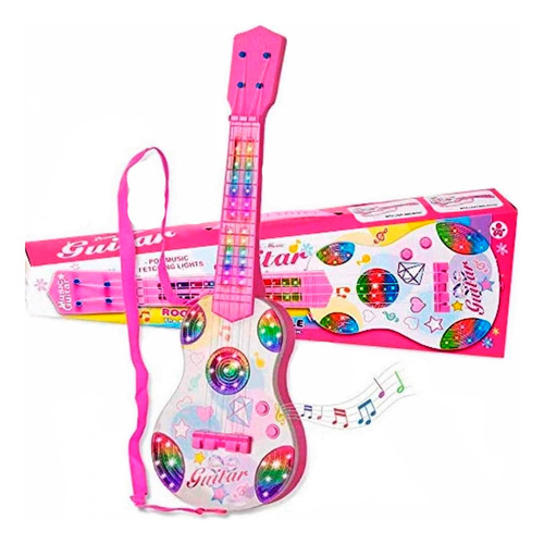 Guitarra Juguete Luces Sonido Niños Regalo Instrumento Niña