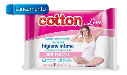 Lenço Umedecido Higiene Íntima 24un Cotton Line