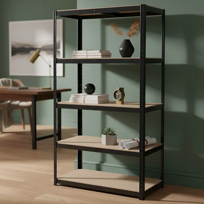 Mueble Organizador Estante Anaquel 5 Niveles Metal 150x30x70 Gaoy QD1210 color negro | Meses sin interés