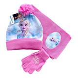 Gorro, Guantes Y Bufanda Frozen Niña Invierno 