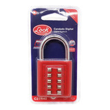 Candado Digital Lock Corto 40 Milimetros Rojo 1 Pz