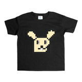 Remera Negra Adultos Pixel R55