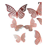 Mariposas Decorativas 3d  Papel Pared  Oro Rosa Plateado