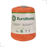 Barbante Euroroma 610m Fio 6 Eurofios Diversas Cores Crochê Cor Laranja