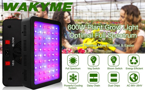 Wakyme 600w Full Spectrum Led Grow Light