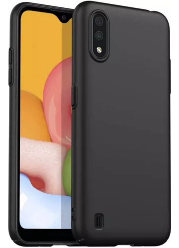 Funda Silicona Silicone Case Para Samsung A01 Con Felpa Logo