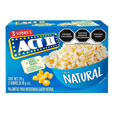 Palomitas ACT II para Microondas Sabor Natural 3 Pack 90g | Envío gratis