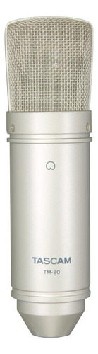 Micrófono Tascam Tm-80 Condensador Cardioide Color Plateado
