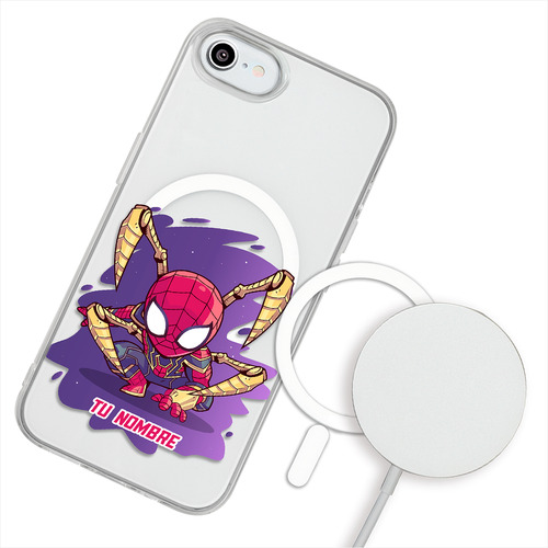 Funda Para iPhone Magsafe Spiderman Marvel Tu Nombre
