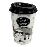 Vaso Cafe Decorado Con Tapa Plastico 280ml Siena 