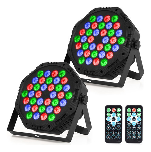 Reflector Led Rgb 2 Pack 36x1 Cañon Luces Auto Audio Rítmico