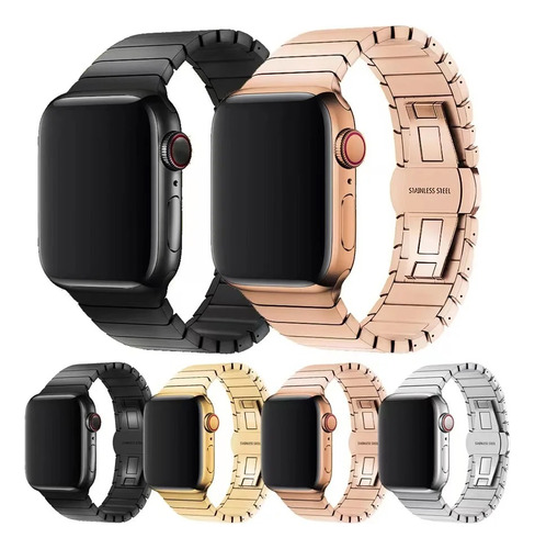 Correa Metálica Eslabón Para Apple Watch 38 40 41 42 44 45mm