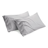 Fundas Para Almohada De Rayon De Bamboo Gris Claro 50x66cm