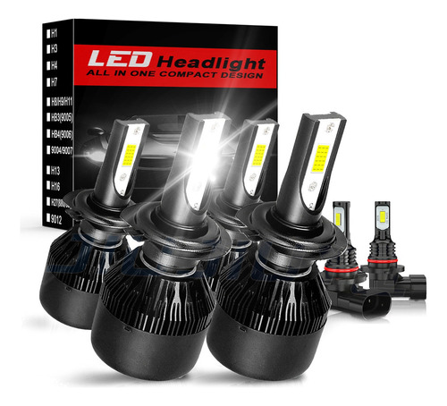 Kit De Luces Led Para Volkswagen Alto/bajo H7 9006 14000lm