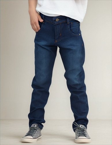 Calça Jeans Infantil Menino Com Lycra E Regulador 1 A 10