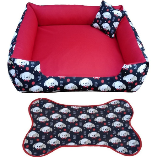 Cama Pet G Cachorro Grande Cama70x70 + Tapete 