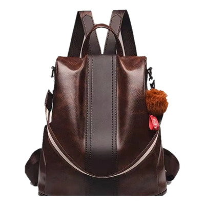 Bolsa Mochila Moda Mujer Tipo Piel Super Calidad Antirrobo Marrón Oscuro | Meses sin interés