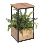 Soporte Mesa De Pino  Y Acero Para Plantas Y Matas