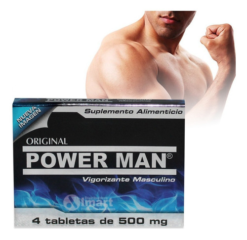 Power Man Pastilla Azul 4 Tabletas De 500 Mg
