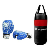 Kit Boxeo Niños Bolsa Con Relleno + Guantes Spider Sonnos