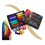 Tiza De 12 Colores P/teñir Pintar Pelo Hair Chalk Fantacia