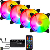 4 Fan 120mm Ventoinha Pc Cooler Rgb Controladora E Controle