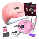 Lixadeira Motor Nail Drill 45000 + Cabine Sun X Plus + Curso