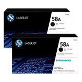 Pack X2 Tóner Hp 58a Laserjet Impresora Original 3000p Negro