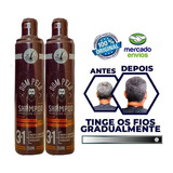 2 Shampoo Grisalho Escurecedor Hidrata E Nutri Cabelo Branco