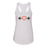 Polera Deportiva Musculosa Poliester Dama Gym Pesas Corazón