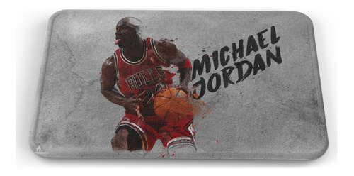 Tapete Michael Jordan Balón Letras Baño Lavable 50x80cm